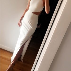 Michelle mason asymmetrical long formal dress